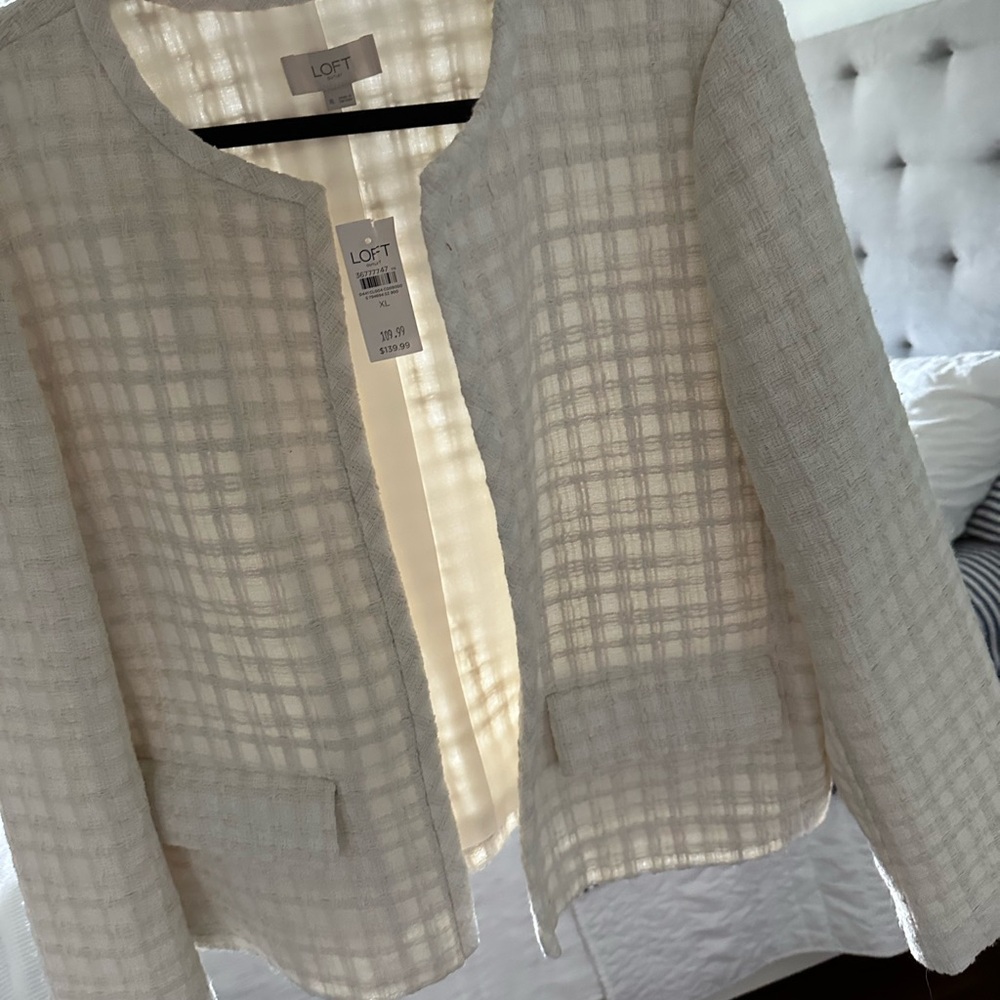 LOFT Women's Cream Textured Blazer